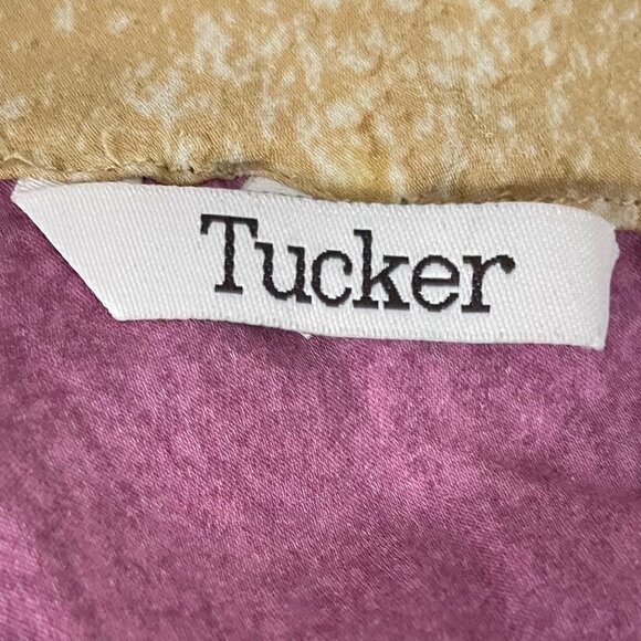 Tucker 100% Silk One-Shoulder Blouse – Abstract Print – Size P – Made in the USA - Picture 2 of 4